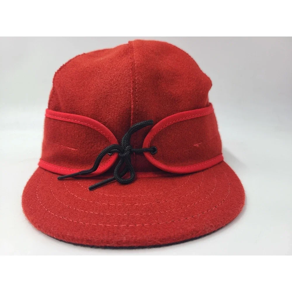 Stormy Kromer Fitted 6 5/8 Hat Cap Wool Blend Hunt Youth Men Women‎ Made USA Red